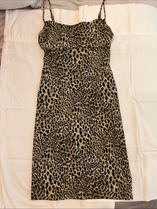 BCBGMaxAzria Dresses & Skirts - BCBGMaxAzria Leopard Print Slip Dress in Black and Tan